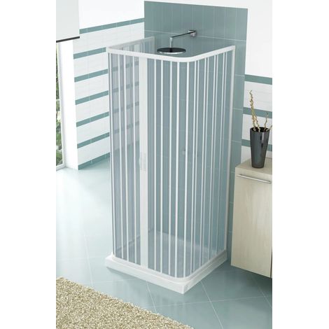 Pinto - Box Doccia 80-60/140-100/80-60 A Soffietto - Apertura Totale A Due Porte - Altezza 185 Cm - Modello: Ariete