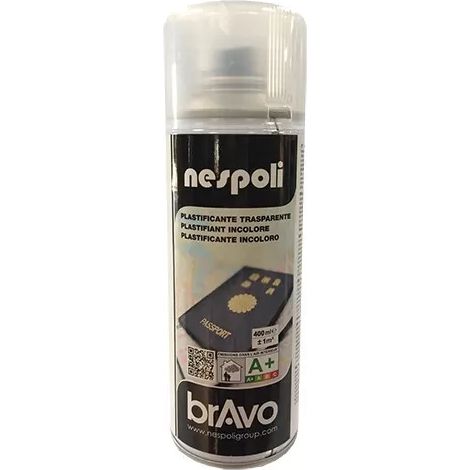 Nespoli – Aérosol plastifiant incolore 182003 – Vernis en aérosol 0,4 L – Protection durable pour papier, bois, cuir et tissus – Ne jaunit pas