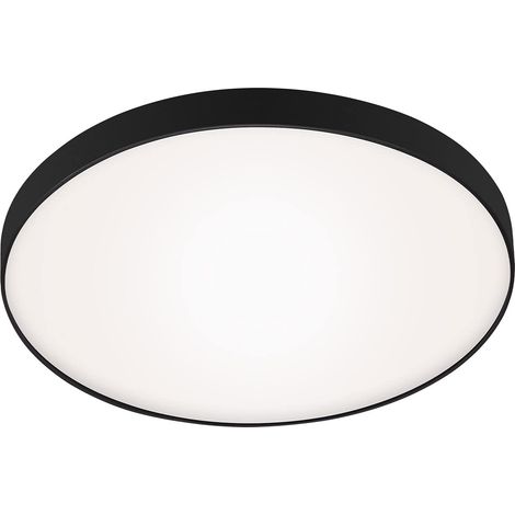 Plafonnier LED, lampe de salle de bain, IP44, 13 watts, 1.200 lumens, 4.000 kelvins, blanc-noir, 28,5cm 3351-015 (1/5)
