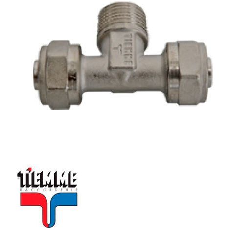 "TEE MASCHIO A COMPRESSIONE PER MULTISTRATO TM Ø16 x 1/2"""" x Ø16 (2,0) mm"