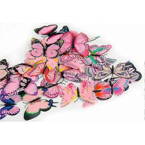 Lot de 12 autocollants muraux papillons 3D pour décoration de chambre. (1/4)