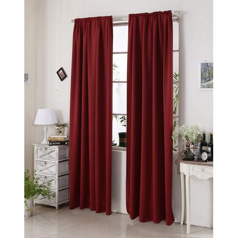 WOLTU Thermovorhang kälteschutz Verdunklungsvorhang Blickdicht mit Kräuselband für Schiene, 250g/m² Schwere Wärmeisolierende Vorhänge Gardinen Wohnzimmer Schlafzimmer, 135x245 cm Bordeaux(1 Stück)