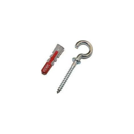 Tassello universale DUOPOWER 10x50mm + gancio rotondo grande - 2 pezzi.