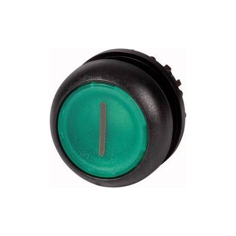Bouton-poussoir lumineux plat vert I à rappel EATON M22S-DL-G-X1