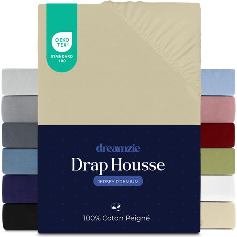 Drap Housse - 70x160cm - 100% Coton Peigné - Jersey (1/5)