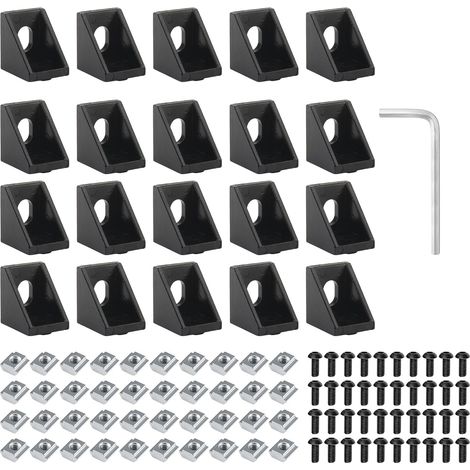20 Pièces Connecteur Angle Aluminium 20x20mm Raccord Alu Angle (1/5)