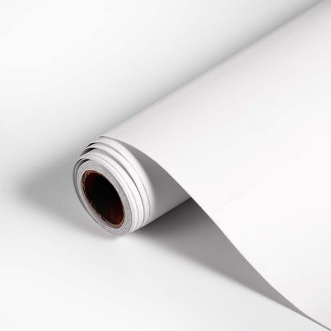 Papier Adhésif Meuble Imperméable 40 x 300 cm, Blanc Mat (1/5)