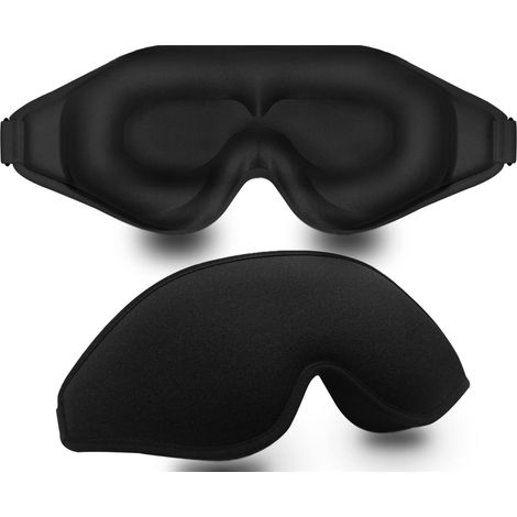 Maschera per dormire monoblocco, design 3D con texture in rilievo, oscuramento al 99%, fascia per la testa a forma di coppa senza pressione, adatta a uomini e donne, con cinturino regolabile per l'uso