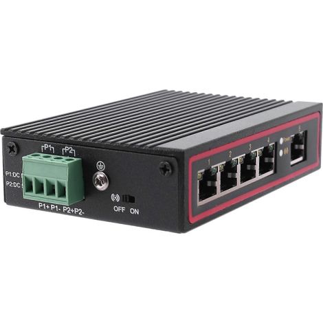 Commutateur/concentrateur/réseau Ethernet RJ45 10/100M à 5 ports pour ordinateur portable, montage sur rail DIN (1/5)