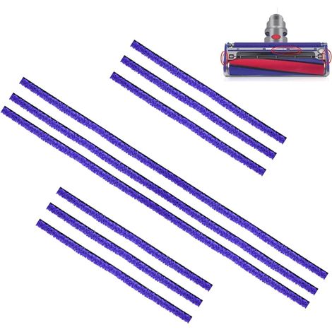 9Pcs Bandes en Peluche Douce Compatibles avec les Aspirateurs Dyson V6, V7, V8, V10 et V11, Pièces de Rechange pour Aspirateurs, 3 Longues et 6 Courtes Bandes en Peluche Douce (1/5)