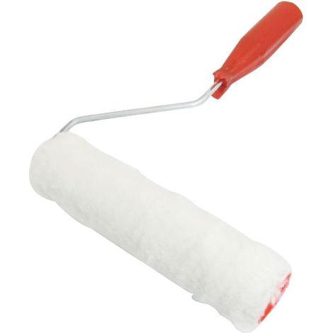 7,5'' Roter Kunststoffgriff Weißer Baumwollstoff Nickerchen Lacklack Roller Pinsel