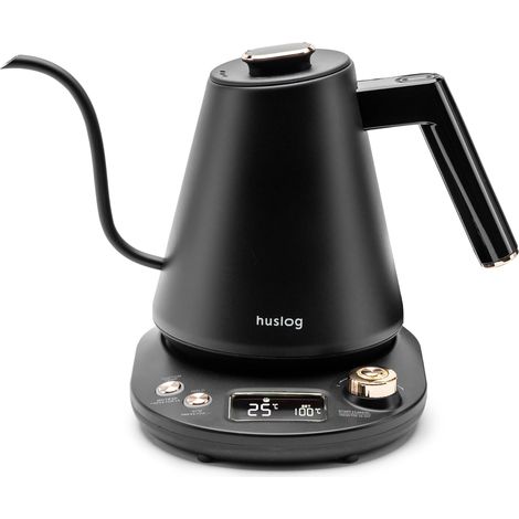 Bouilloire Électrique Col de Cygne 1 L, 1100 W, Température Réglable 40–100 °C, Écran LCD, Maintien au Chaud, Bec Précis, Inox, pour Café et Thé (1/5)
