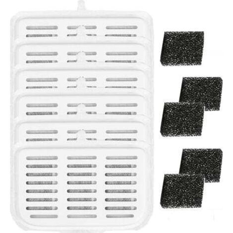 [JAMAIS UTILISÉ] Lot de 11 filtres pour Petkit Max3 Pet Water Fountain, Le Charbon Actif Haute densité Peut filtrer Les odeurs et Les impuretés dans l'eau (6 filtres + 5 éponges) (1/4)