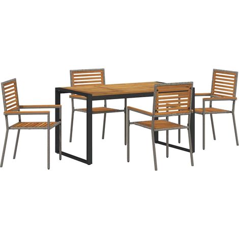 Maison Exclusive - Conjunto de Comedor de Jardín 5 pcs Gris y mar (1/5)