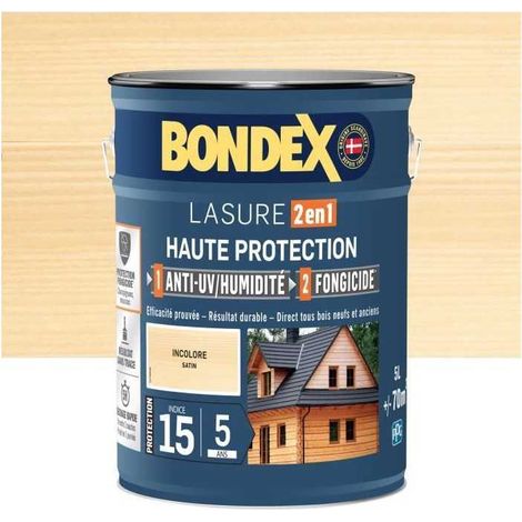 BONDEX Lasura 2 en 1 para madera incolora satinada 5 L