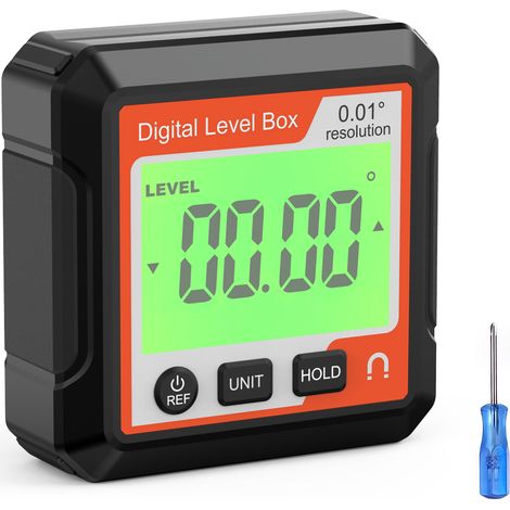 Transportador de ángulos digital magnético de 5,7 cm con pantalla retroiluminada, alta precisión ±0,1°, nivel digital portátil para (1/5)