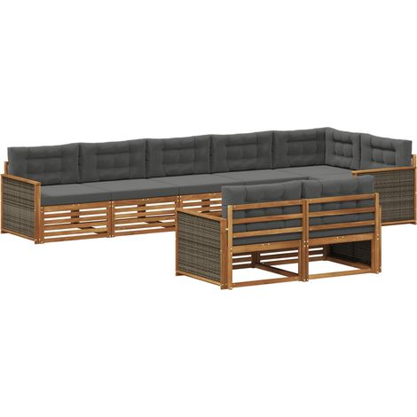 Outdoor Sofa Set with Cushion 8 pcs Natural and Anthracite vidaXL (1/5)