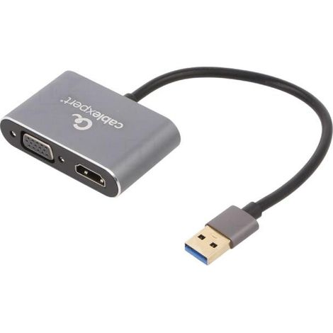 Adaptateur USB 3.0 D-Sub 15pin HD femelle UHD 4K 3D 0.15m - Noir
