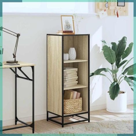 Bibliothèque - 849110 - chêne sonoma - bois d'ingénierie & métal - 40x35x107,5 cm (1/5)