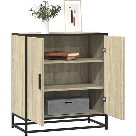 Sideboard Sonoma-Eiche 68x35x76 cm Holzwerkstoff und Metall