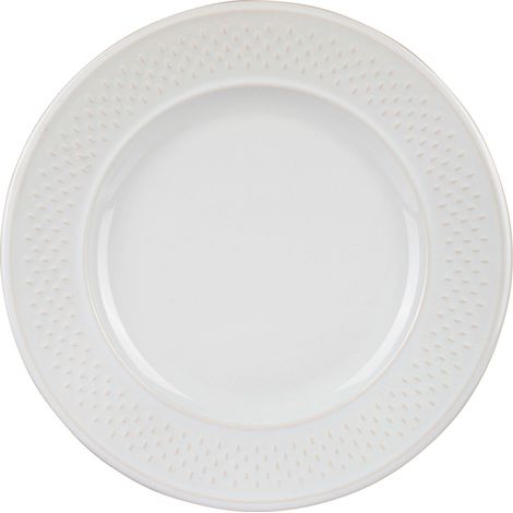 Assiette Plate Modèle Grain de Riz - Faïence Blanche - Ø 27 cm (1/5)
