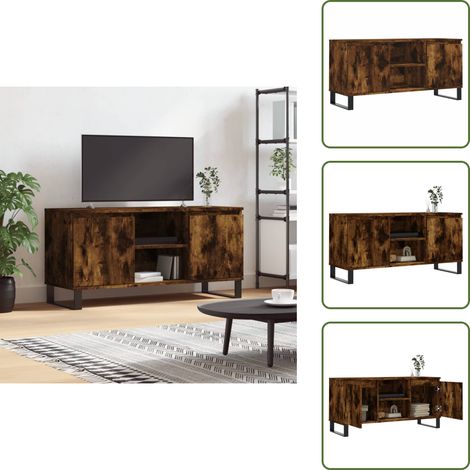 Muebles para salón - vidaXL Mueble de TV madera de ingeniería roble ahumado 104x35x50 cm - Muebles para dormitorio