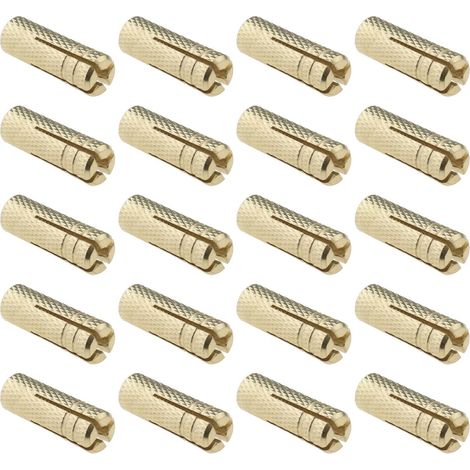 20pcs M8 Boulons d'expansion à Motif de Pression Interne en Laiton Chevilles d'Ancrage Mural Quincaillerie de Fixation Enfichable pour Ancrage dans des Briques Solides en Béton (1/4)