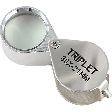 BRAVIX Loupe Bijoutier - Loupe Grossissante Verre 30 x 21 mm Bijoux Antiquités Lentille Oculaire - 30x Loupe de Poche - Pliable en Verre - Loupe Botaniste (1/5)