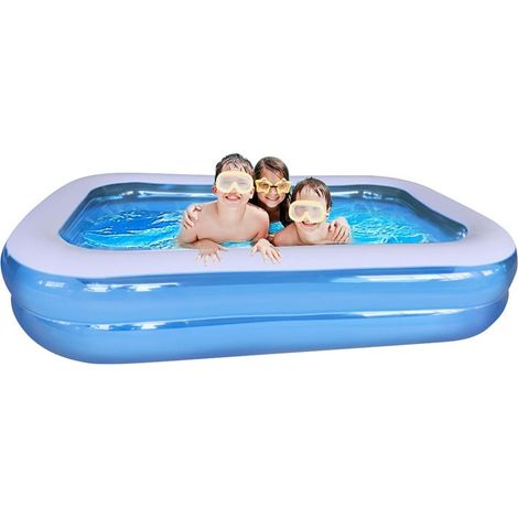 MINKUROW Piscina Gonfiabile, Piscina Gonfiabile da 2,62 m Piscina per Bambini Piscina per Bambini Piscina per Bambini Rettangolare Piscina Fuori Terra per Bambini Giardino Interno ed Esterno 262 X 175 (1/5)