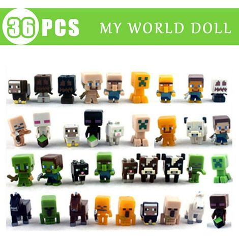 36pcs/set Mini Minecraft Figurines Toy Dolls Cake Decorations Tabletop Decor Ornaments (1/2)