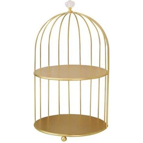 Étagère cosmétique en forme de cage à oiseaux, idéale pour les cosmétiques de bureau, les cupcakes, les flacons de parfum, les produits de soin et les desserts. (1/5)