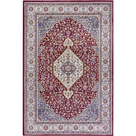 Tapis salon 140x200cm Rouge, beige, bleu Oriental
