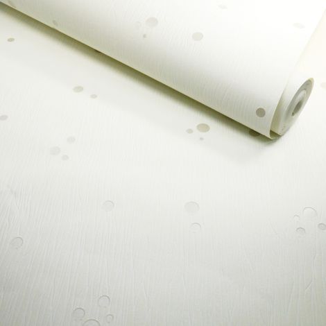 Papier peint vinyle expansé sur intissé - Classique Chic - Pois blanc satiné - Rouleau(x) (1/5)