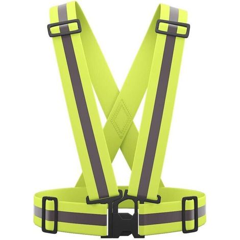 Gilet de sécurité réfléchissant haute visibilité, ajustable, pour la course à pied, le vélo et la moto.