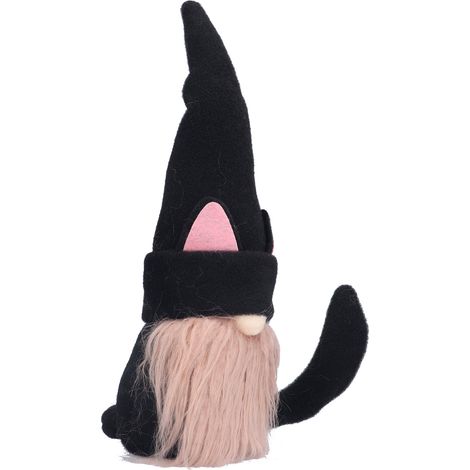 Poupée Nain Sans Vis Flanelle Décoration Halloween Accessoire Fête Intérieur Extérieur Noir (1/5)