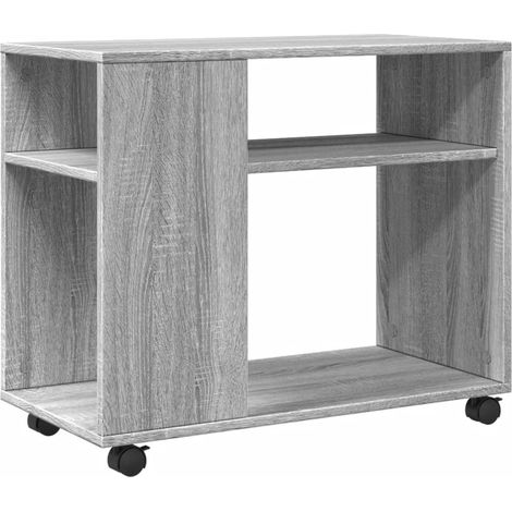 Maison Exclusive - Beistelltisch mit Rollen Grau Sonoma 70x35x60