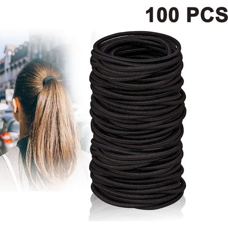 Packung mit 100 Haargummis, Haargummis und Stirnbändern für dickes Haar, für Frauen und Mädchen, metallfrei. (1/4)