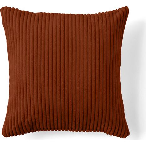 Rune - coussin - en velours côtelé - 37x37 cm - terracotta (1/4)
