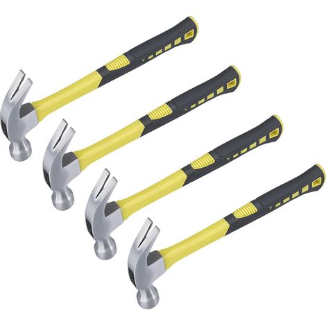 Lot de 4 marteaux arrache-pans, marteau à panne fendue en acier au carbone de 33 cm avec poignée ergonomique pour arrache-ongles, usage domestique, 500 g (1/5)