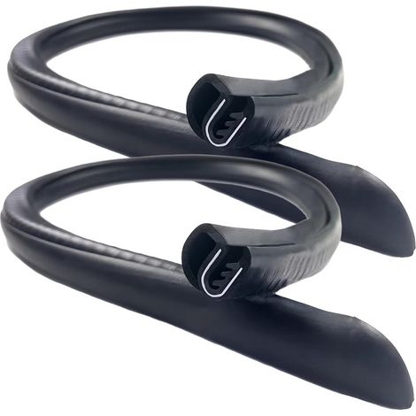Striscia sigillante per auto stile B, 2 pezzi x 0,8 m, antivento, antipolvere, fonoassorbente, con telaio in acciaio e fibbia, striscia in gomma nera. (1/2)