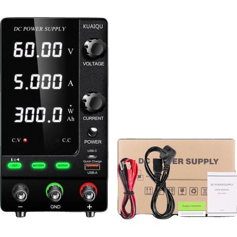 Fuente de alimentación de laboratorio de CC, potencia de salida ajustable, sistema de refrigeración inteligente, SPPS-C605C (1/2)