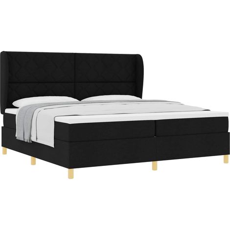 Maison Exclusive - Letto a molle con testiera Nero 200 x 200 cm Tessuto (1/5)