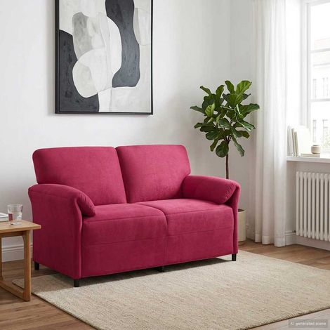 Sofá de 2 Plazas Rojo vino 158 x 83 x 95 cm Terciopelo (1/5)