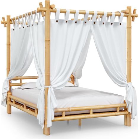 Maison Exclusive - Lit à baldaquin 140x200 cm Bambou (1/5)