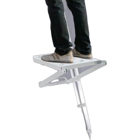 Plataforma de trabajo, capacidad de carga de 150 kg, dimensiones 26,5 x 35 x 43,5 cm, material de hierro, superficie antideslizante, requiere montaje. (1/5)