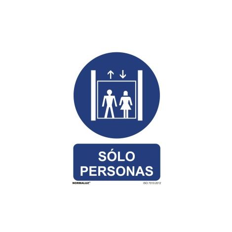 Cartel solo personas (pvc 0,7mm) 30x40cm normaluz (1/3)