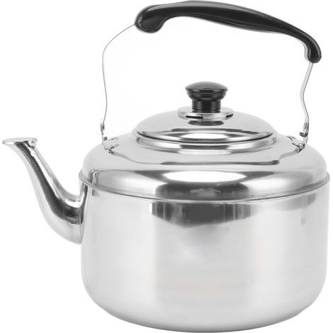 Großer 5,5-Liter-Teekessel, rostfreier Edelstahl, komfortabler Griff, mit Pfeiffunktion, für Gas- und Induktionsherde geeignet (1/5)