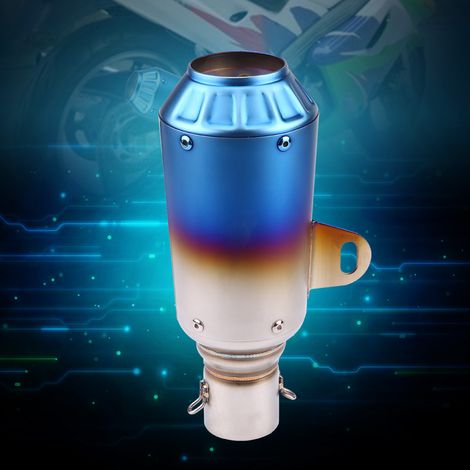 Pot d'échappement General Motorcycle, embout en acier inoxydable semi-bleu (1/5)