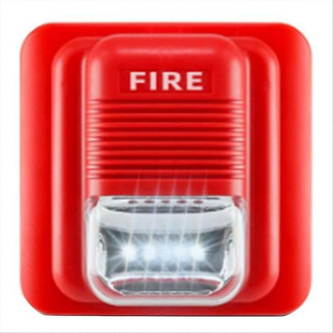 Sirène d'alarme incendie extérieure filaire 24 V, compacte et puissante (son et lumière), pour les situations d'urgence. (1/5)