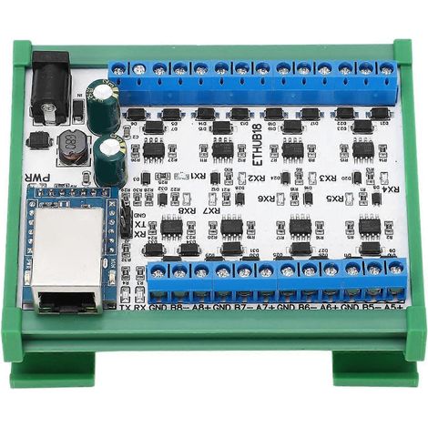 Convertisseur RJ45 vers 8 RS485 avec protection contre les surtensions TVS, carte hub 115 200 BPS pour la surveillance de sécurité DC7-3